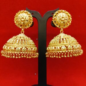 Short Gold Plated Jhumka Earrings