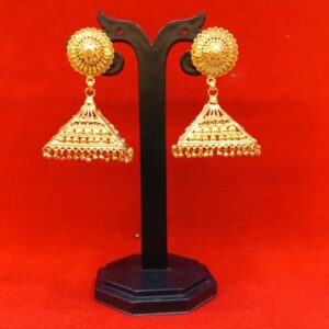 Gold Plated Pyramid Shape Earrings