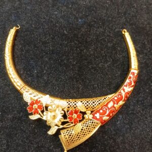Floral Necklace Red and White