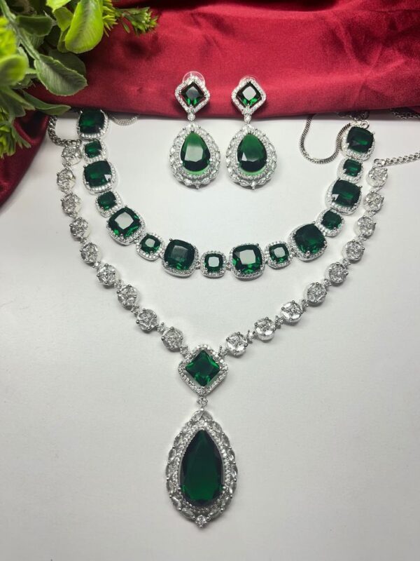 Best American Diamond Jewellery Set for Wedding | Gaynar Baksha