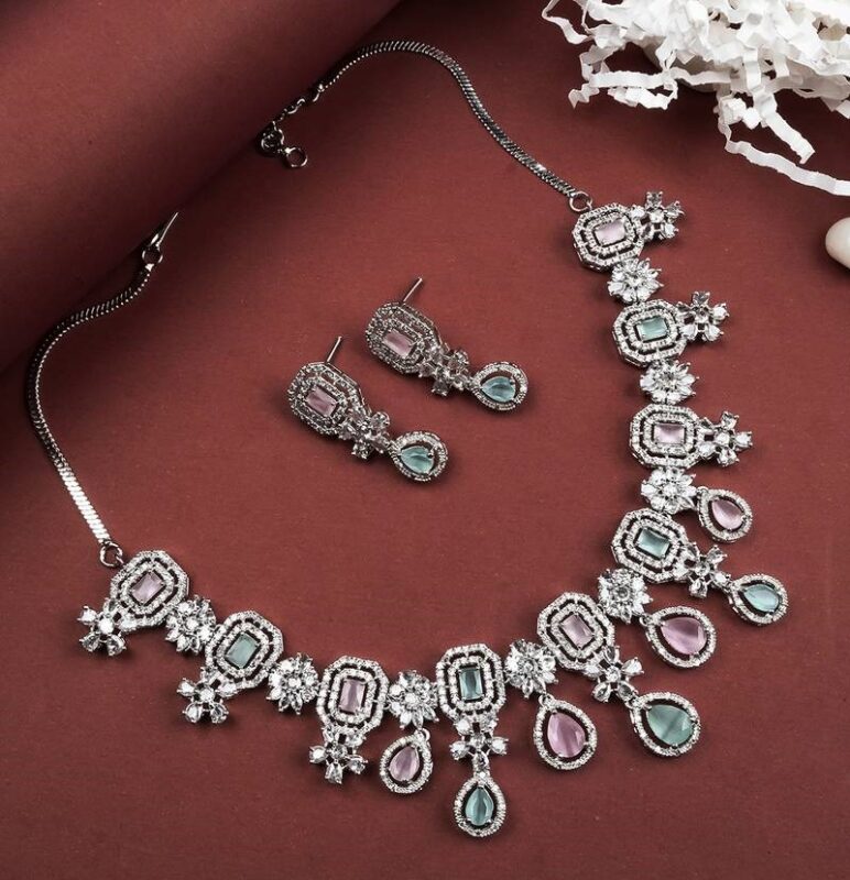 american diamond jewellery set